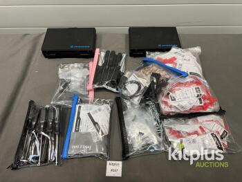 Sennheiser MKE 2-4 GOLD-C Lavalier Microphone Kits with Accessories, Tools, Cases, Lot #367