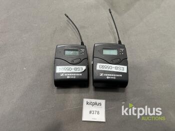 Sennheiser EW 100 G3 Wireless Bodypack Transmitters Lot of 2&mdash;Asset Tags ESB-06593 & ESB-06594