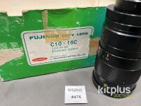 Fujinon C10x16C CCTV Lens 16-160mm f/2.5 C-Mount Manual Zoom, SN 128862, Made in Japan - 2