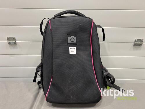 Camera Backpack Black/Pink, Padded Dividers, Fits DSLR/Mirrorless