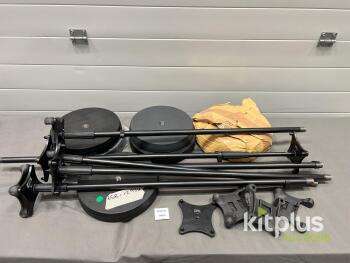 Genelec Speaker Stand Set for 8030/8020 Monitors, 3 Bases, 4 Mounting Plates, Black