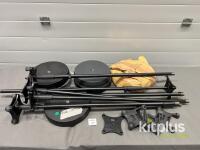 Genelec Speaker Stand Set for 8030/8020 Monitors, 3 Bases, 4 Mounting Plates, Black