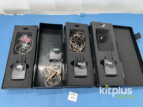 Sennheiser EK 2000 IEM UHF Diversity Receiver Pack, 558-626 MHz, Set of 4, In-Ear Monitors Included