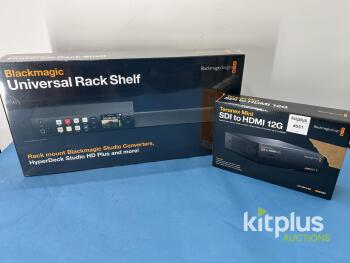 Blackmagic Teranex Mini SDI to HDMI 12G Converter and Universal Rack Shelf, 1RU, Ultra HD