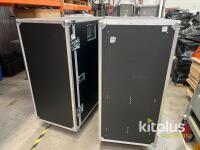 Large Equipment Road Case with Casters, 48"x26"x56", Removable Lid, Black, Label Window