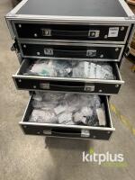 7-Drawer Rolling Tool Chest Road Case, Black, kitplus #665, Lockable Drawers, Caster Wheels. Missing front and rear panels. - 3