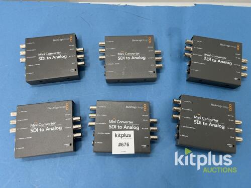 Blackmagic Design Mini Converter SDI to Analog, Set of 6, SD/HD, 12V, Model: SDI to Analog