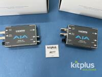 AJA HI5 HD/SDI to HDMI Mini-Converters, Model HI5, With Power Adapters, Serial K0273090 - 2