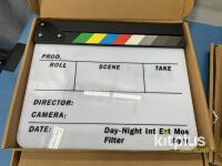 AFAITHD SA009 Professional Acrylic Clapperboard with Color Sticks, 9.85x11.8 inches - 2