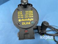 Dedolight DLH4 4-Light Kit, DT24-1E 24V/150W Power Supply, Barndoors, Cables &ndash; Excellent Condition - 4