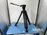 Manfrotto 504X Fluid Head Professional Video Tripod, 360&deg; Pan, 26.5 lb Max Load, Italy