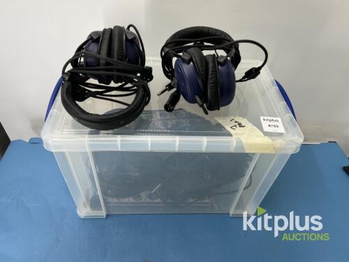 Audio-Technica BPHS1 Broadcast Headset Lot &ndash; 6 Units, XLR & 1/4" Connectors, Boom Mic