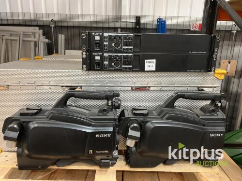 Sony HSC-100R HD Broadcast Camera System with HSCU-300R CCUs and RCP-1500 Panels