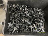 Bulk Lot of Approx. 100 Black 4" Plastic Spring Clamps with Heavy Duty Hard Case, Event Rental - 3