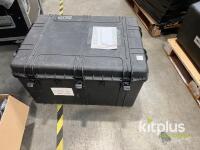 Bulk Lot of Approx. 100 Black 4" Plastic Spring Clamps with Heavy Duty Hard Case, Event Rental - 4