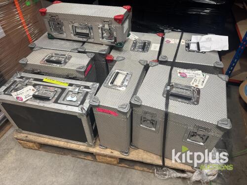 Pallet of Heavy-Duty Aluminum Transit Case with Recessed Handles and Butterfly Latches