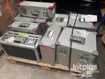 Pallet of Heavy-Duty Aluminum Transit Case with Recessed Handles and Butterfly Latches