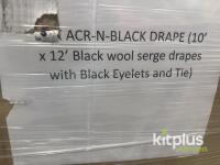 Black Wool Serge Drapes Palletised - 2