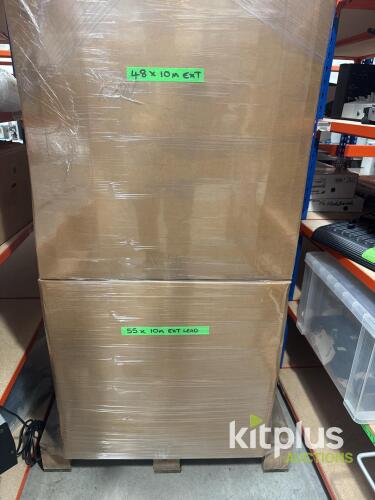 Bulk Lot of 48 & 55 x 10M UK Extension Leads, 13A, 240V, Standard Power Cord