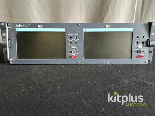 Datavideo TLM-702 2x 7" TFT LCD Dual Rackmount Video Monitor, Composite In/Out, SN 00216781