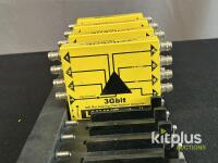 LYNX Technik yellobrik DVD 1817 4x 3Gbit SDI Reclocking Distribution Amplifiers w/ Rackmount Frame - 6
