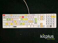 3 x Apple A1243 USB Keyboards with Final Cut Pro Shortcut Overlays, Numeric Keypad, Set of 3 - 4