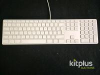 4 x Apple A1243 Wired USB Keyboard UK Layout with Numeric Keypad, Aluminum, White Keys - 3
