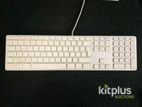 4 x Apple A1243 Wired USB Keyboard UK Layout with Numeric Keypad, Aluminum, White Keys - 5