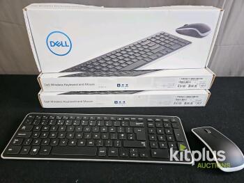 3 x Dell KM714 Wireless Keyboard & Mouse, UK Layout, Black, Feb 2018, Trio Set with Unique VPNs