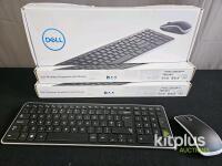 3 x Dell KM714 Wireless Keyboard & Mouse, UK Layout, Black, Feb 2018, Trio Set with Unique VPNs