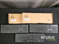 3 x Dell KB216-BK-UK Wired Keyboard, Full-Size, UK Layout, Black, Plunger Switches