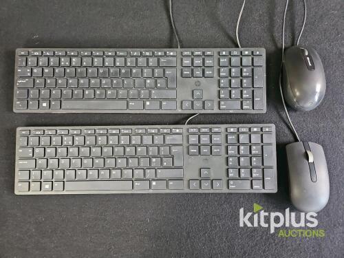 HP KU-1469 Full-Size USB Keyboards w/ Serial + Microsoft Comfort Mouse 3000 & Lenovo Mouse