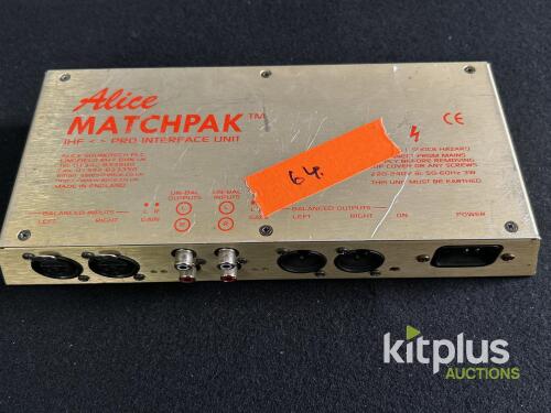 Alice Soundtech MATCHPAK IHF to Pro Interface Unit, Serial No. 11289, Made in England