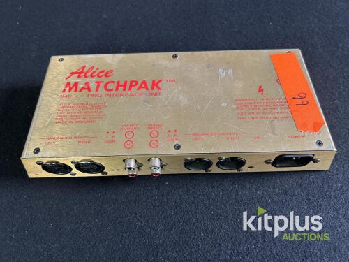 Alice Matchpak Professional HF to Pro Audio Interface, XLR & RCA, 220-240V, S/N 11286, UK Made