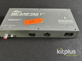 Alice MIC AMP PAK 1 Microphone Preamplifier, 35-75dB Gain, 48V Phantom Power, 80Hz HPF