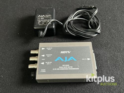 AJA HD10AM Dual Rate HD/SD SDI 8-Channel AES Audio Embedder/Disembedder with Power Supply