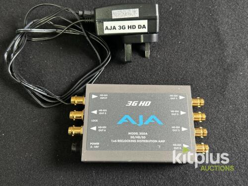 AJA 3GDA 1x6 3G/HD/SD-SDI Reclocking Distribution Amplifier with Power Supply