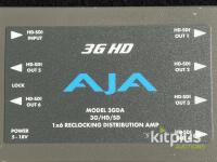 AJA 3GDA 1x6 3G/HD/SD-SDI Reclocking Distribution Amplifier with Power Supply - 3